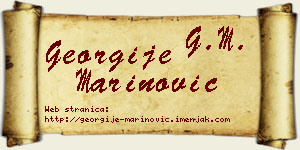 Georgije Marinović vizit kartica